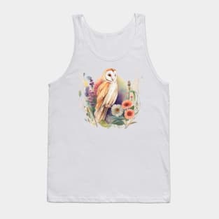 Barn Owl Floral Tank Top